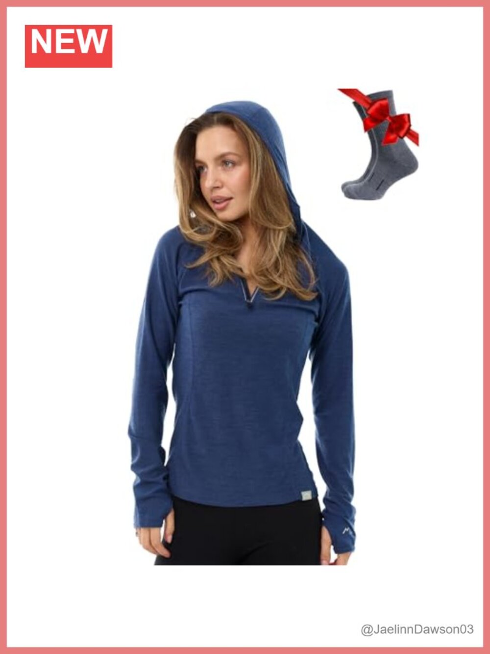 100% Merino Wool Quarter Zip Hoodie Women Slim Fit Thermal Base Layer